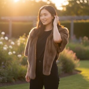 Skinner VTG Genuine Mink Fur Stole Wrap Satin Lined Shawl OS 1940s-1960s Rare